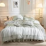 布団カバー 姫系 寝具カバー 3点 4点セット 綿100% レース フリル付き 可愛い リボン ベッドスカート マチ45cm 洋式 マットレスカバー ベッドスプレッド シーツ ロマンチック プリンセス お嬢様 敏感肌 天然素材 枕カバー