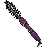 KanCai Curling Iron Brush, 1 Inch Dual Voltage Ceramic Tourmaline Ionic Hot Hair Curler Brush, Professional Anti-Scald Instan