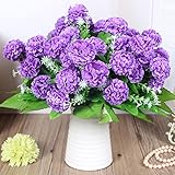 人工花 – 8 Heads Hydrangea Bouquet – シルク花人工ローズ花のホームデコレーション、ブライダルウェディングブーケ、誕生日花BunchホテルパーティーGarden Flora