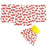 パジャマ 女の子 ベビー 浴衣風 寝間着 ルームウェア 梅花柄 ホワイト-レッド 80