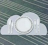 Kuke　曇の形　かわいい 四枚　子供用　水洗い　赤ちゃん　洗える　ベビー　シリコン　食事マット　ランチョンマット　キッズ エコ 耐熱 滑り止め