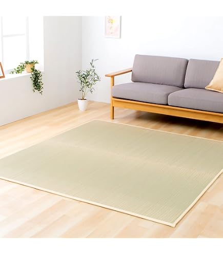 Amazon | 籐むしろ39穴 200x200cm ラタンラグ カーペット