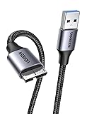 UGREEN USB3.0 ケーブル Microb タイプAオス - マイクロタイプBオス USB3.0マイクロケーブル 高耐久性 ナイロン編み 外付け HDD SSD ドライブ Galaxy S5 Note 3 などに対応（2m）
