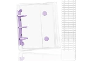 OKAWASI シール帳 透明 A8サイズ レフィル30枚付き シール バインダー シール手帳 女の子 はがせる シール収納(パープル)