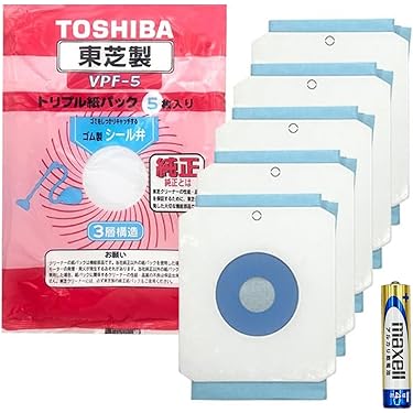Amazon.co.jp: 東芝 純正品 掃除機用 トリプル紙パック VPF-5【5枚入り