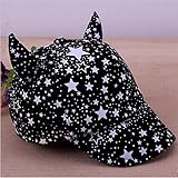 （NANAMI）帽子 キッズ キャップ 男の子 女の子　兼用 51～52cm サイズ調整 可能 Davil's Ear Cap (黒色)