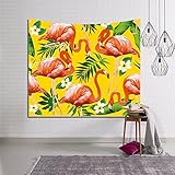 ピンクフラミンゴタペストリーホーム壁Hanging DecorコレクションGeometric Flamingoトロピカルデザイン、壁アート毛布ベッドルームリビングルームの背景にまたはアパートHouse