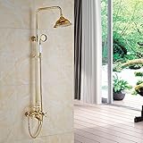 votamuta Modern Bathroom Luxury雨ミキサーシャワーコンボセット壁マウント降雨シャワーヘッドシステム光沢クロム ゴールド VO2017052401