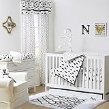 Black and White Cloud Print 3 Piece Baby Crib Bedding Set by The Peanut Shell by The Peanut Shell