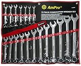 AMPRO T40084 19 Piece Combination Wrench Set Metric 10 to 32-Millimeter by AmPro