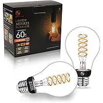 Amazon | 2個入 億米 日本初新古典風 LED電球 A67 フィラメント E26 6W 