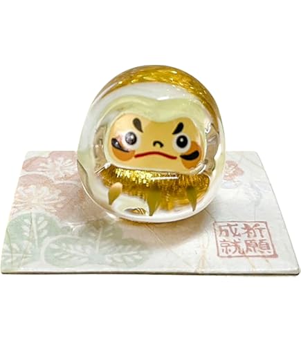 Amazon.co.jp: ガラス 置物 達磨 ダルマ 小さい/だるま (小) 金 硝子