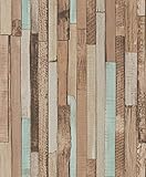 Blooming壁ヴィンテージColored Wood壁紙、20.8 in32.8 Ft = 57 Sq Ft /ロール、イエロー/タン/ライトブルー