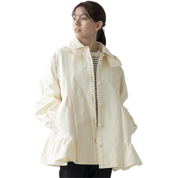 sono NAVY <防しわダブルクロス>バックフリルロングジレ SONO NAVY ソーノネイビー 防しわダブルクロス バックフリル