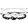 2 Matching Yin Yang Adjustable Cord Bracelet for Friendship Relationship Boyfriend Girlfriend Best Friend Bracelets handmade 