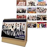 スノーマン 2024 カレンダー グッス 岩本照 目黒 蓮 渡辺 翔太 佐久間 アイドル 応援グッズ 新年 クリスマス 贈り物 卓上カレンダー 両面印刷 インテリア 装飾 非公式 (B)