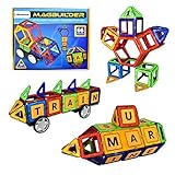 MAGBUILDER 66 Pcs Magnetic Blocks Toy with Alphabets - 2016 Educational Magnetics Building Block Set