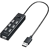 サンワサプライ USB2.0ハブ(7ポート・ブラック) USB-2H702BK