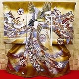 【束ね熨斗に飛翔鷹・縁起物・金茶】男児 初着 祝着 のしめ 産着 男の子のお宮参り着物・高級フードセットプレゼント付