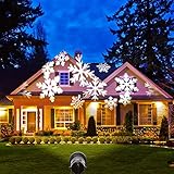 Hosyo Moving Snowflake Spotlight LED Landscape Projector Lights for Christmas Holiday Home Decoratio