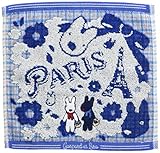 丸眞 ハンドタオル リサとガスパール 25×25cm パリの風景とお花 綿100% 5205004000