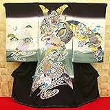 【兜に四神相応・黒】 男児　初着　祝着 のしめ 産着 男の子のお宮参り着物 高級 フードセットプレゼント付