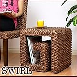 【アジアン家具】ウォーターヒヤシンス サイドテーブル/スツール (腰掛け椅子) SWIRL(スワール)