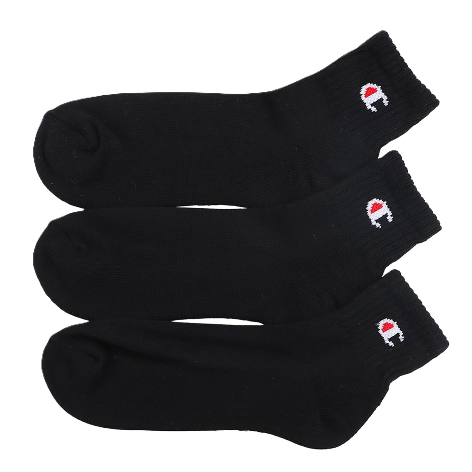 【ブラックフライデー】【52%OFF】【693円】 チャンピオン メンズ ハーフパイル ワンポイントロゴ クォーターレングスソックス 3足組