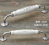 Dagly（TM）長さ183ミリメートル穴ピッチ160ミリメートル亜鉛合金キッチンキャビネット銀フラワープリントの磁器の引き出しと白の色を扱う引っ張ります