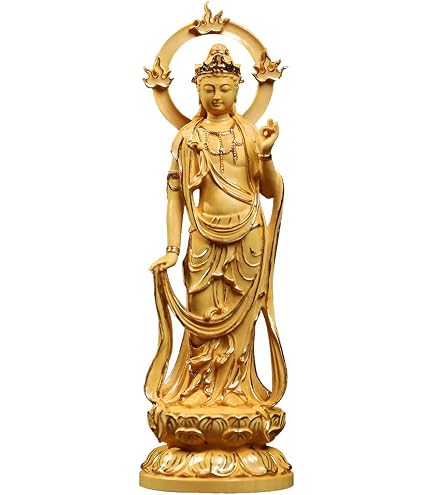 Amazon｜仏像 木彫り 勢至菩薩 守り本尊 木製彫刻 仏壇仏像 風水 開運