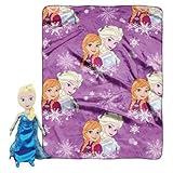 Disney Frozen 'Elsa' Pillow Pal Character Plush and Soft Fleece Blanket Throw, 2 Pc Set [並行輸入品]