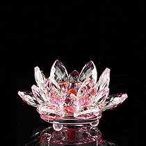 Amazon.co.jp: クリスタルガラス 蓮 ロータス クリスタル ローソク立て