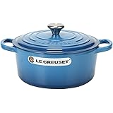 Le Creuset [ ル・クルーゼ ] SIGNATURE シグニチャー Cocotte ronde 22cm ココットロンド Marseille Blue マルセイユブルー 両手鍋 新生活 [並行輸入品]