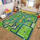 子供ゲームパッド 遊びマット 道路交通 カーペット プレイマット 線路 おもちゃ 子供部屋 ベット用 吸水 防音 防臭 防カビ 床暖房対応 ベビー 滑り止め付き 寝室 ゲーム (80*160cm, K)