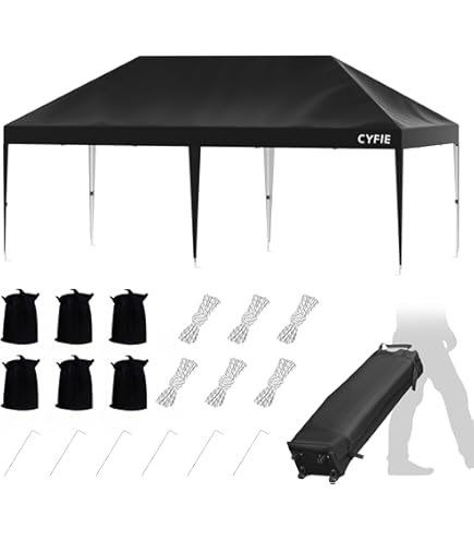 Amazon | CYFIE タープテント 3mx6m ワンタッチタープ 高さ3段階調節