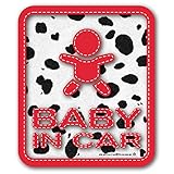 ダルメシアン柄 BABY IN CAR ベビーインカー ステッカー 赤ちゃんが乗ってます セーフティーサイン