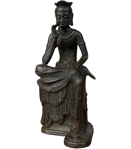 仏像　弥勒菩薩半跏像　置物 Amazon｜仏像『宝冠弥勒菩薩半跏思惟像』仏像 彫像 彫刻 特殊合成樹脂