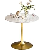 Amazon｜UNHO ダイニングテーブル 丸 大理石 カフェテーブル
