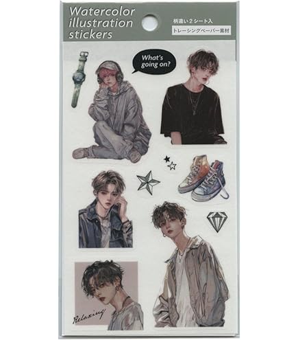 Amazon | トレペシール シール【男の子A】コラージュ素材