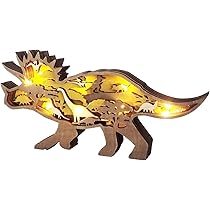 Amazon.co.jp: Fiegcit 置き物 木製 恐竜 オブジェ 北欧
