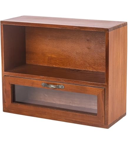 Amazon｜収納キャビネット レトロ風 北欧風 卓上収納ボックス 引き出し