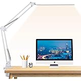 LED Desk Lamp, brightower Adjustable Swing Arm Table Lamp with Clamp, Eye-Caring Architect Desk Light, Dimmable Lamp for Home