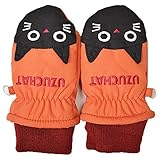 ベビーサイズ ミトン手袋 スキー スノー手袋 防寒 雪用手袋 UZUCHAT j-284004 3～4才用 オレンジ