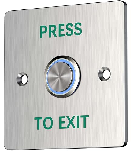 Uxcell Push To Exit Button Switch - Wall Mounted, Square Black, AC 250V 16A, Momentary Action - View #7