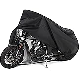 Hanmir バイクカバー 210D厚手 耐熱 防水 撥水 紫外線防止 盗難防止 防風 防埃 防雨 防雪 収納バッグ付き 原付カバー