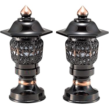 灯籠　2つセット　LEDライト付き　週末最終値下げ 灯籠 2つセット LEDライト付き 週末最終値下げ 灯籠 2つセット LED