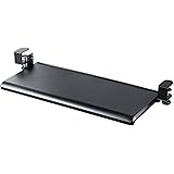 サンワダイレクト キーボードスライダー 後付け クランプ フルキーボード マウス収納対応 4段階高さ調整 Mサイズ(※設置サイズご確認ください) 100-KB008