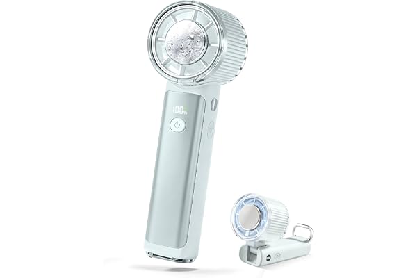 CICIBELLA ハンディファン 【2026革新モデル・-26℃瞬間冷却】 折りたたみ 強力 ハンディ ファン 冷却プレート 90°角度調整 静音 手持ち扇風機 100段階風力調節 小型 手持ち 卓上 首掛け※ストラップ別売り 4WAY 7枚羽根 USB-C充電式 長時間持続 LED残量表示 軽量 カラビナ 熱中症対策 暑さ対策 アウトドア スポーツ観戦 花火大会（CICILIFEシリーズ）