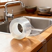 未使用✨防カビテープ　２本セット　テープ幅２センチ　クリア　透明　キッチン　洗面 楽天市場】防水テープ 透明2枚 5枚セット 浴室 キッチン お風呂 貼っ