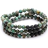Bivei Natural Gem Semi Precious Gemstone Round Beads Healing Crystal Stretch Bracelet